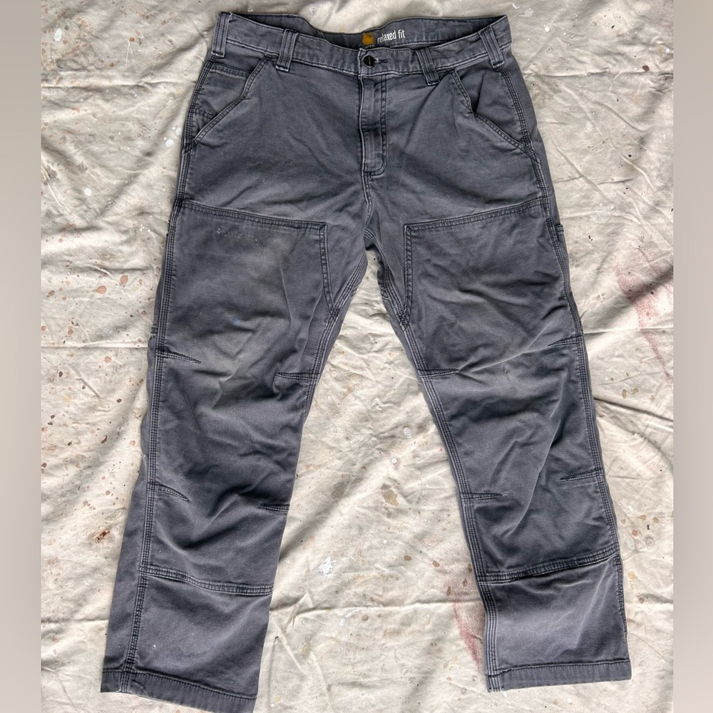 VINTAGE CARHARTT DOUBLE KNEE GRAY PANTS- 34x30